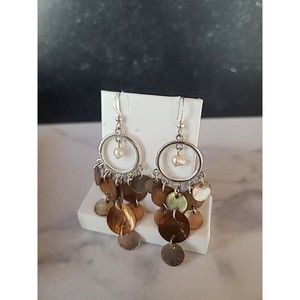 Vintage Beaded Chandelier Pierced Earrings